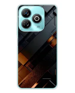 Чехол для ZTE Blade A75 с картинкой «Черные геометрические блоки»