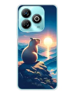 Чехол для ZTE Blade A75 с картинкой «Закат солнца с капибарой» Чехол для ZTE Blade A75 с картинкой «Закат солнца с капибарой»