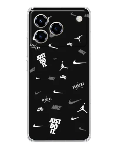 Чехол для ZTE Blade A76 с картинкой «Nike Black Pattern»