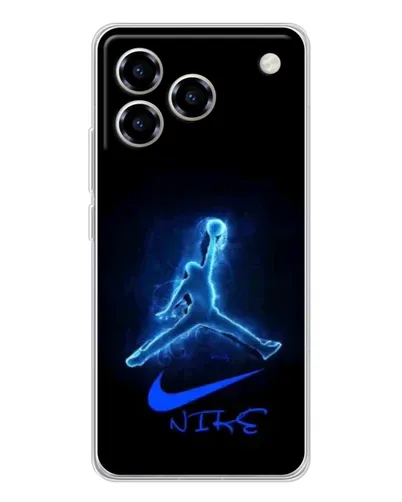 Чехол для ZTE Blade A76 с картинкой «Jordan Neon Blue»