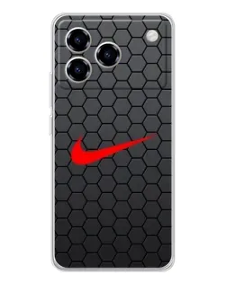Чехол для ZTE Blade A76 с картинкой «Nike — карбоновая сетка»