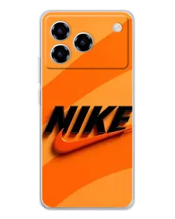 Чехол для ZTE Blade A76 с картинкой «Оранжевый драйв Nike»