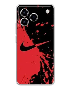 Чехол для ZTE Blade A76 с картинкой «Красные брызги Nike» Чехол для ZTE Blade A76 с картинкой «Красные брызги Nike»