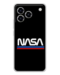 Чехол для ZTE Blade A76 с картинкой «NASA — классика Red Blue»