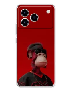Чехол для ZTE Blade A76 с картинкой «Bored Ape в красном»