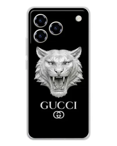 Чехол для ZTE Blade A76 с картинкой «Gucci — серебряный лев» Чехол для ZTE Blade A76 с картинкой «Gucci — серебряный лев»