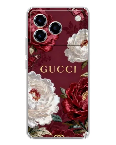 Чехол для ZTE Blade A76 с картинкой «Gucci — бордовые розы» Чехол для ZTE Blade A76 с картинкой «Gucci — бордовые розы»