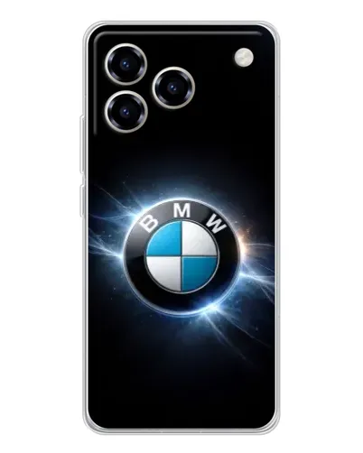 Чехол для ZTE Blade A76 с картинкой «BMW — неоновое сияние»