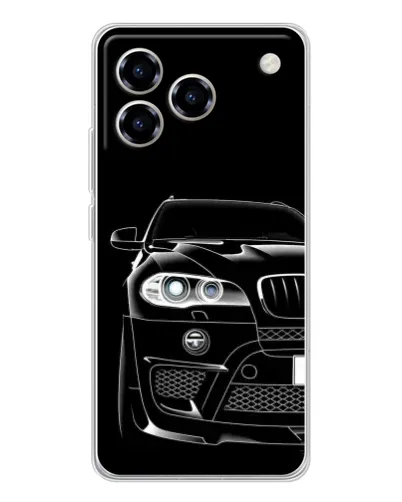 Чехол для ZTE Blade A76 с картинкой «Темный силуэт BMW»