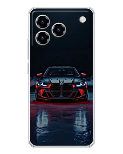 Чехол для ZTE Blade A76 с картинкой «BMW на мокрой дороге»