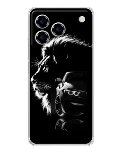 Чехол для ZTE Blade A76 с картинкой «BMW и лев»