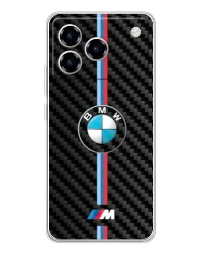 Чехол для ZTE Blade A76 с картинкой «Эмблема BMW и карбон»