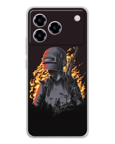 Чехол для ZTE Blade A76 с картинкой «PUBG — огненный силуэт» Чехол для ZTE Blade A76 с картинкой «PUBG — огненный силуэт»