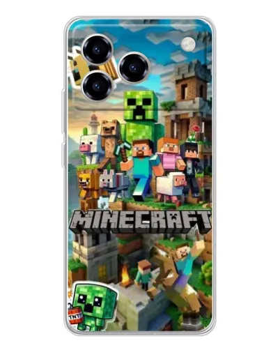 Чехол для ZTE Blade A76 с картинкой «Замок Minecraft»