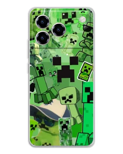 Чехол для ZTE Blade A76 с картинкой «Криперы Minecraft»