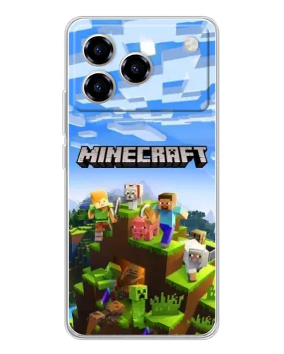 Чехол для ZTE Blade A76 с картинкой «Minecraft классический мир»