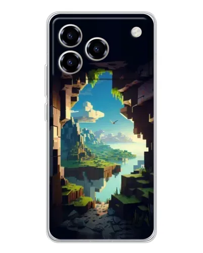 Чехол для ZTE Blade A76 с картинкой «Вид из пещеры»