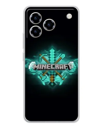 Чехол для ZTE Blade A76 с картинкой «Minecraft Diamond лого»