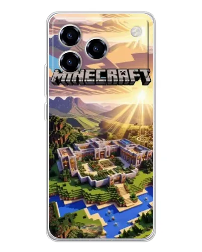 Чехол для ZTE Blade A76 с картинкой «Minecraft панорама»