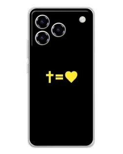 Чехол для ZTE Blade A76 с картинкой «Сердце и Крест»