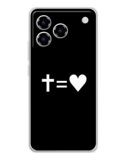 Чехол для ZTE Blade A76 с картинкой «Крест и Сердце»