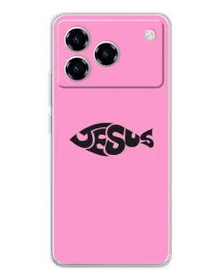 Чехол для ZTE Blade A76 с картинкой «Розовый символ  Jesus»