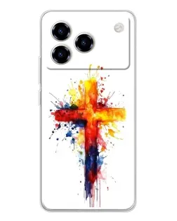 Чехол для ZTE Blade A76 с картинкой «Акварельный крест»