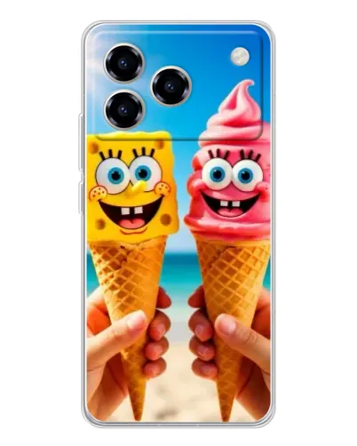 Чехол для ZTE Blade A76 с картинкой «Спанч Боб мороженое» Чехол для ZTE Blade A76 с картинкой «Спанч Боб мороженое»