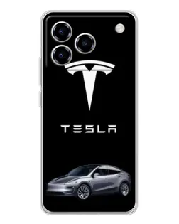 Чехол для ZTE Blade A76 с картинкой «Tesla Model Y»