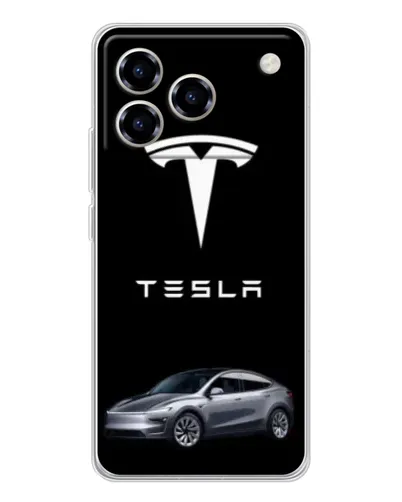 Чехол для ZTE Blade A76 с картинкой «Tesla Model Y»