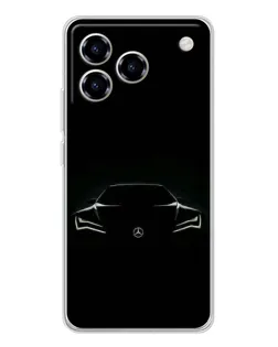 Чехол для ZTE Blade A76 с картинкой «Mercedes — силуэт авто» Чехол для ZTE Blade A76 с картинкой «Mercedes — силуэт авто»