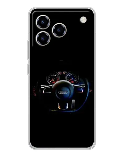 Чехол для ZTE Blade A76 с картинкой «Салон Audi — руль»