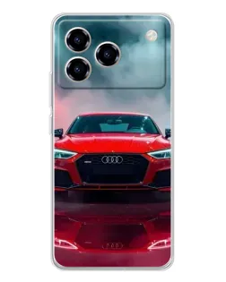 Чехол для ZTE Blade A76 с картинкой «Audi RS — красный стиль»