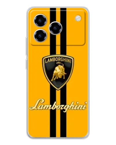 Чехол для ZTE Blade A76 с картинкой «Lamborghini Stripe желтый»