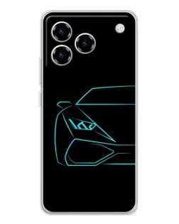 Чехол для ZTE Blade A76 с картинкой «Голубой силуэт Lamborghini» Чехол для ZTE Blade A76 с картинкой «Голубой силуэт Lamborghini»