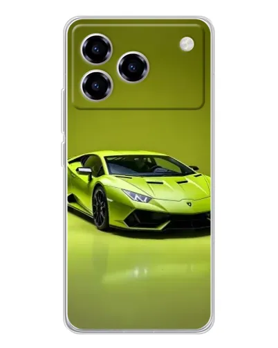 Чехол для ZTE Blade A76 с картинкой «Салатовый Lamborghini Huracan»