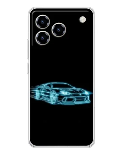 Чехол для ZTE Blade A76 с картинкой «Неоновый контур Lamborghini»