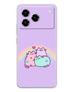 Чехол для ZTE Blade A76 с картинкой «Радужные Пушины»