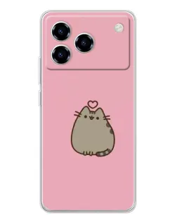 Чехол для ZTE Blade A76 с картинкой «Pusheen сердце»