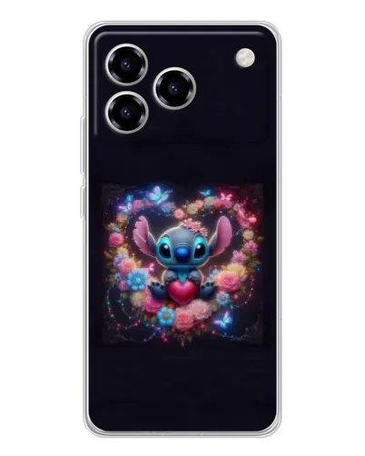 Чохол для ZTE Blade A76 з картинкою «Stitch у квітах» Чохол для ZTE Blade A76 з картинкою «Stitch у квітах»