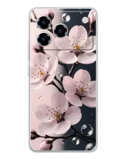 Чехол для ZTE Blade A76 с картинкой «Нежная сакура и капли» Чехол для ZTE Blade A76 с картинкой «Нежная сакура и капли»