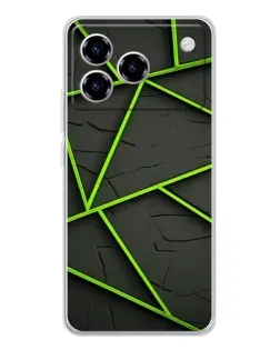 Чехол для ZTE Blade A76 с картинкой «Зеленые геометрические линии» Чехол для ZTE Blade A76 с картинкой «Зеленые геометрические линии»