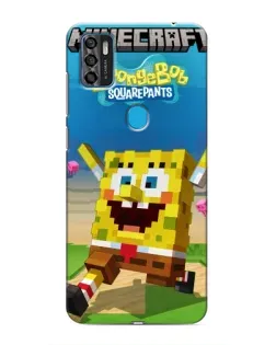 Чохол для ZTE Blade A7s 2020 з картинкою «Губка Боб Minecraft»