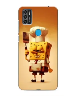 Чехол для ZTE Blade A7s 2020 с картинкой «Губка Боб повар»