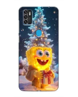 Чехол для ZTE Blade A7s 2020 с картинкой «Рождественский Спанч Боб»