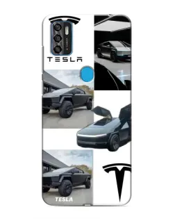 Чохол для ZTE Blade A7s 2020 з картинкою «Колаж Cybertruck Tesla»