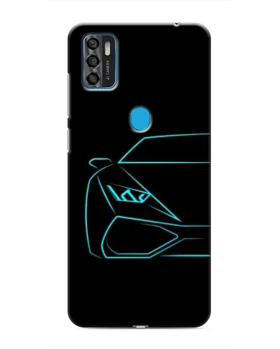 Чехол для ZTE Blade A7s 2020 с картинкой «Голубой силуэт Lamborghini»