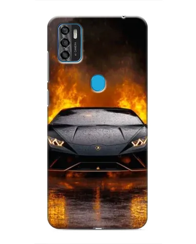 Чехол для ZTE Blade A7s 2020 с картинкой «Lamborghini в огне»