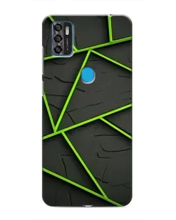 Чехол для ZTE Blade A7s 2020 с картинкой «Зеленые геометрические линии»