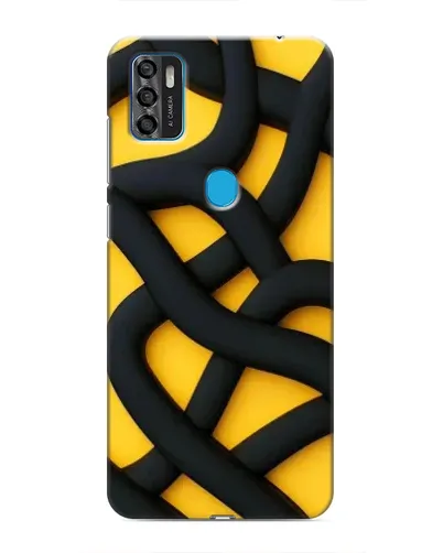 Чехол для ZTE Blade A7s 2020 с картинкой «Черное желтое переплетение»